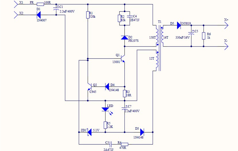 小功率開關電源設計電路圖