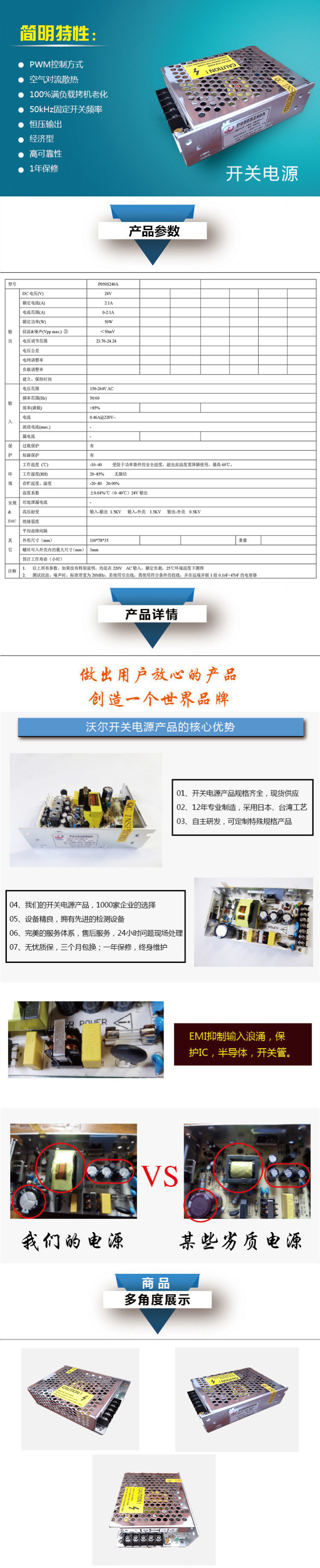 單路開關電源P050S240A